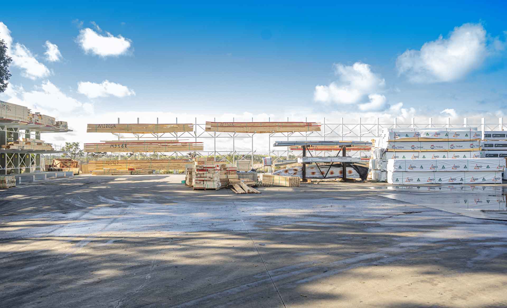 Emrack Galvanised Cantilever Racking at Melbourne Truss site in Somerton, Victoria